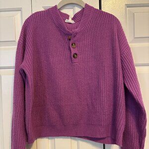 Purple Henley Sweater Vestique